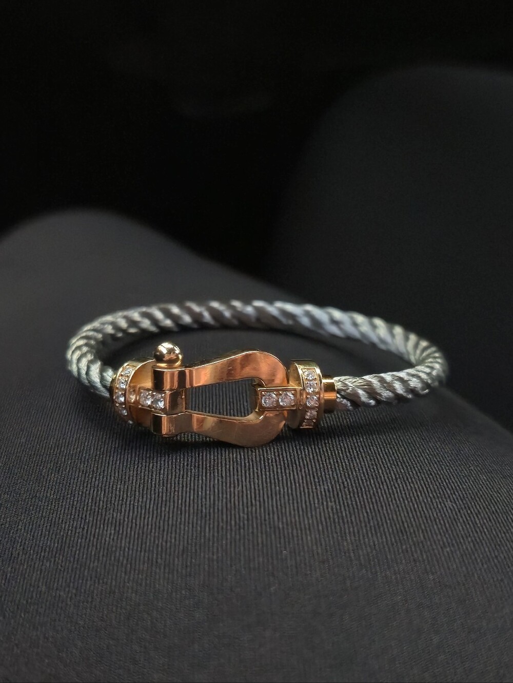 Fred Paris Luxury European Force10 Bracelet With 18k Gold Buckle And Steel Cable